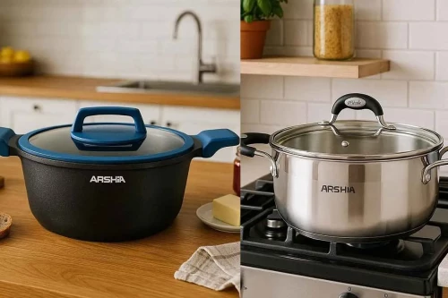 مقایسه قابلمه استیل عرشیا با قابلمه‌های گرانیتی و تفلون - بررسی سلامت و دوام