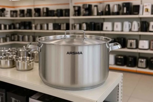 تمیز کردن و براق کردن قابلمه استیل عرشیا - رفع لکه‌های رنگین‌کمانی و سوختگی