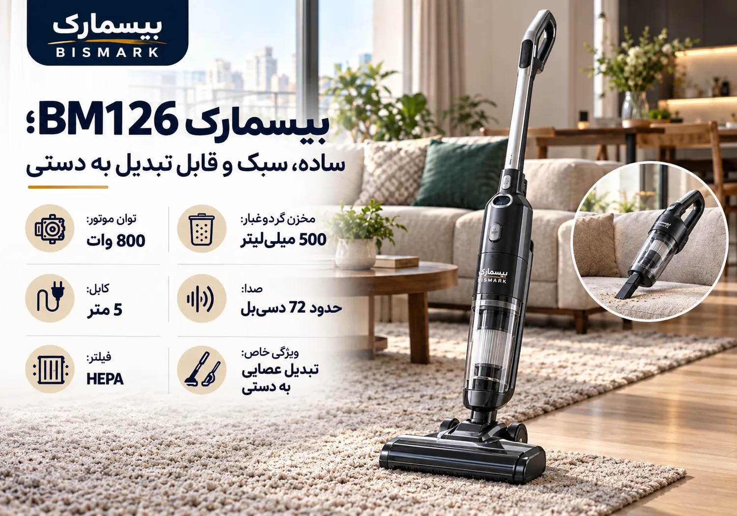 بیسمارک BM126؛ ساده، سبک و قابل تبدیل به دستی