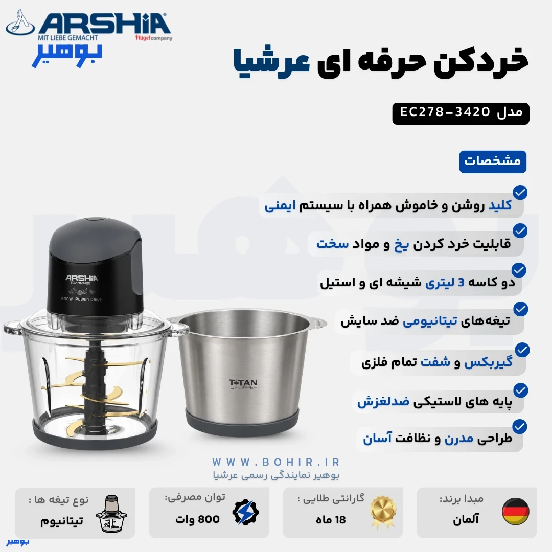 خردکن اصلی عرشیا 3420 خردکن اصلی عرشیا 3420