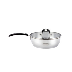  قیمت خرید بوهیر ماهیتابه تک دسته و دو درب 24 سانت استیل عرشیا مدل SS478-3084