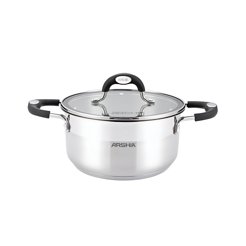  قیمت خرید  قابلمه دو درب 18 سانت استیل عرشیا مدل SS478-3077