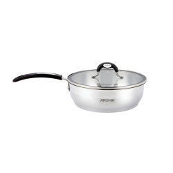 ماهی تابه تک دسته دو درب 28 سانت استیل عرشیا مدل SS478-3085