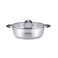 ماهی تابه دو دسته و دو درب 28 سانت استیل عرشیا مدل SS478-3086