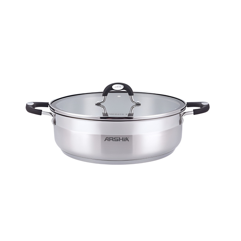  قیمت خرید  ماهی تابه دو دسته و دو درب 28 سانت استیل عرشیا مدل SS478-3086