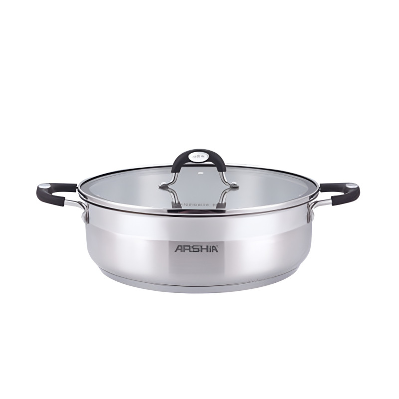  قیمت خرید  ماهی تابه دو دسته و دو درب 30 سانت استیل عرشیا مدل SS478-3087