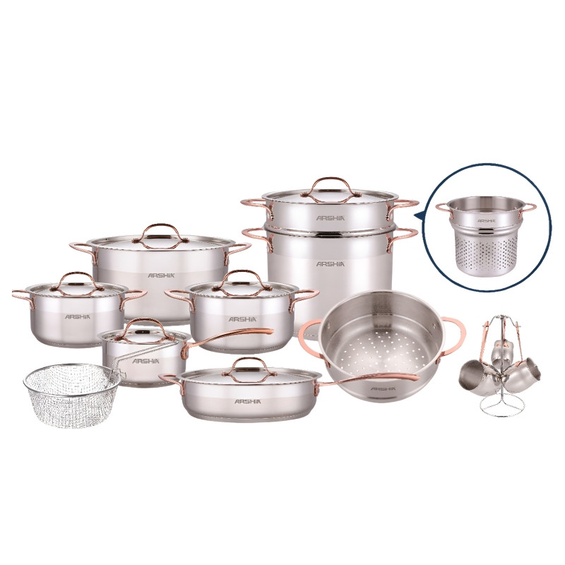  قیمت خرید  سرویس قابلمه 19 پارچه استیل عرشیا مدل SS360-3278