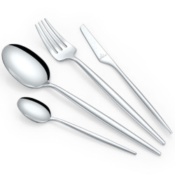 سرویس قاشق چنگال استیل مات 18 نفره 95 پارچه عرشیا مدل TM278S-3408