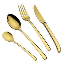  قیمت خرید مشخصات سرویس قاشق و چنگال طلایی براق 18 نفره 95 پارچه عرشیا مدل TM548GS-3458