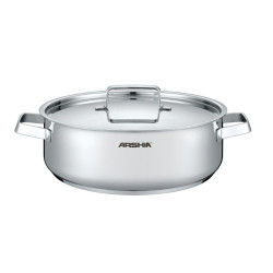 ماهیتابه دو دسته 26 سانت استیل عرشیا مدل SS768 -3669 ماهیتابه دو دسته 26 سانت استیل عرشیا مدل SS768 -3669