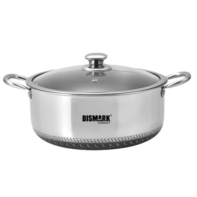 قیمت خرید قابلمه استیل هیبرید کف لیزری 28 سانت بیسمارک مدل BM622 قیمت خرید قابلمه استیل هیبرید کف لیزری 28 سانت بیسمارک مدل BM622