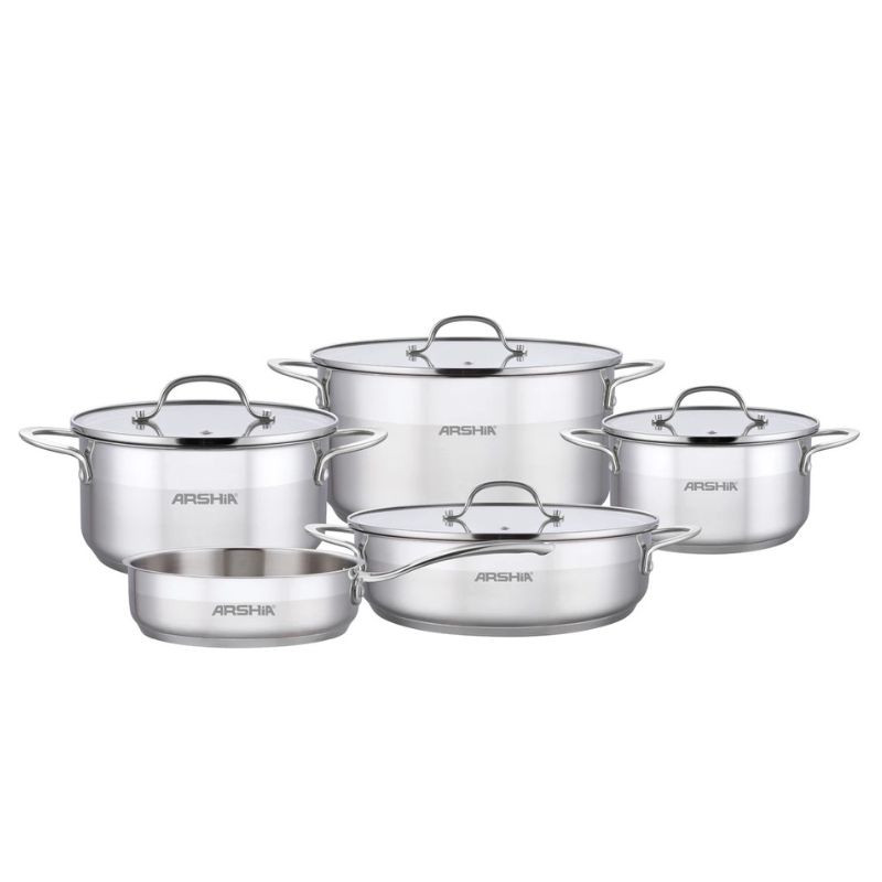 قیمت خرید سرویس قابلمه استیل 9 پارچه عرشیا مدل SS339-3842 + درب هدیه قیمت خرید سرویس قابلمه استیل 9 پارچه عرشیا مدل SS339-3842 + درب هدیه