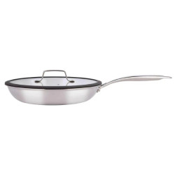 ماهیتابه استیل سه لایه 28 سانت عرشیا مدل SS194-3965 درب دار