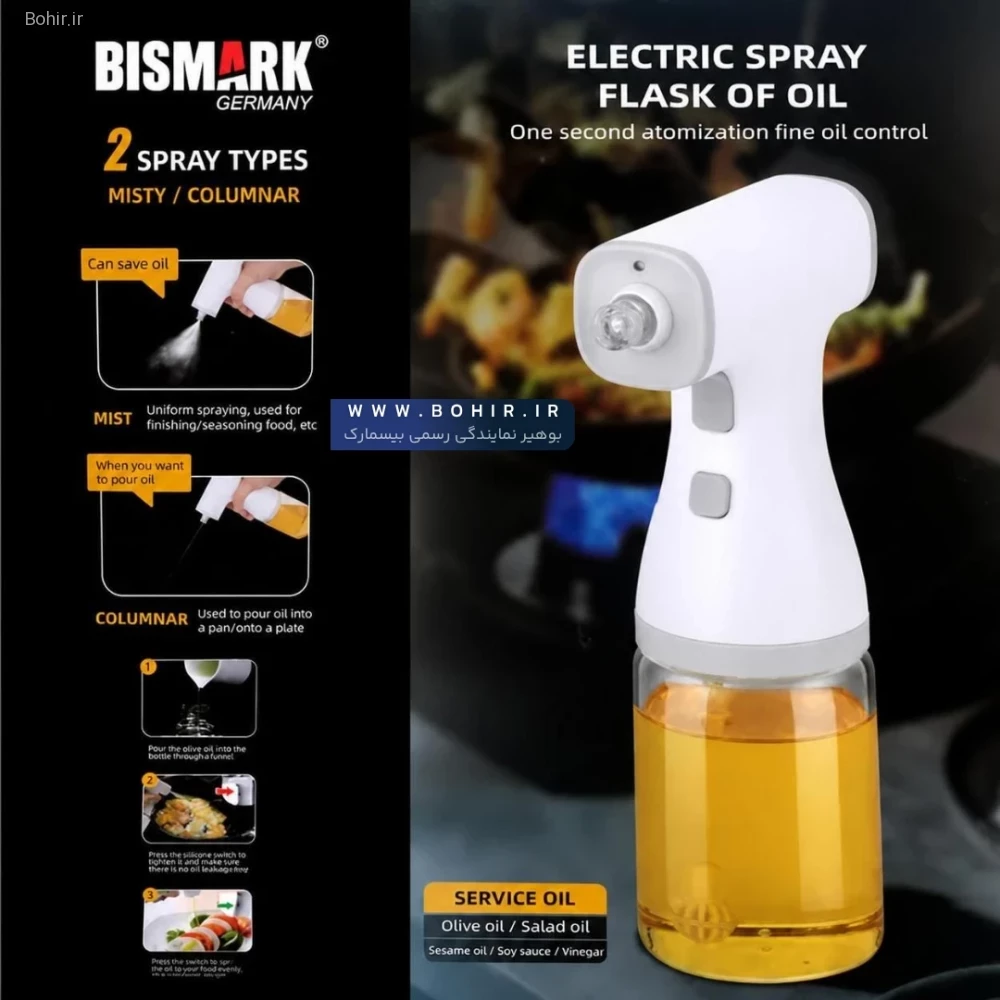 اسپری روغن شارژی بیسمارک مدل BMH165 مخزن 200 میلی لیتر